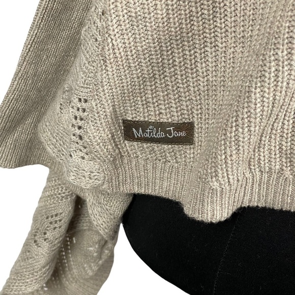 MATILDA JANE LETS GETAWAY WHEAT CASHMERE BLEND KNIT CARDIGAN SWEATER - Picture 10 of 14